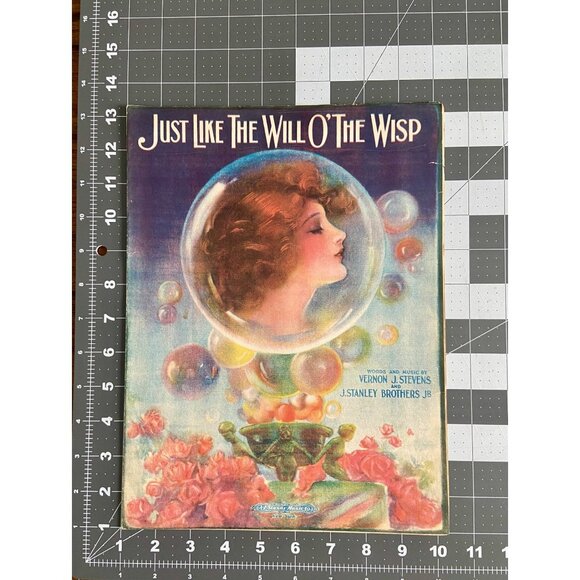 Just like the Will O' the Wisp 1919 Sheet Music Vernon Stevens - Picture 4 of 4